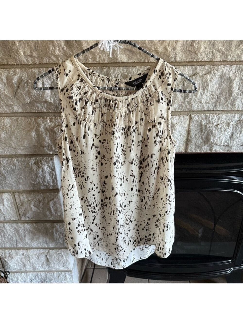 Simply Vera Wang Sleeveless Patterned Blouse Small